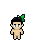 Butterfly Hair Clip - Green shown on a Fantasy Online 2 character