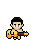 Gold Acoustic Guitar shown on a Fantasy Online 2 character