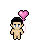 Pink Heart Balloon shown on a Fantasy Online 2 character