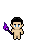 Dark Flame Wand shown on a Fantasy Online 2 character